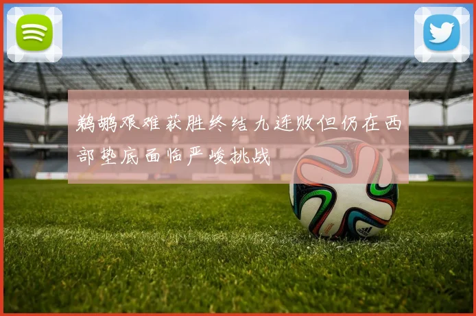 鹈鹕艰难获胜终结九连败但仍在西部垫底面临严峻挑战
